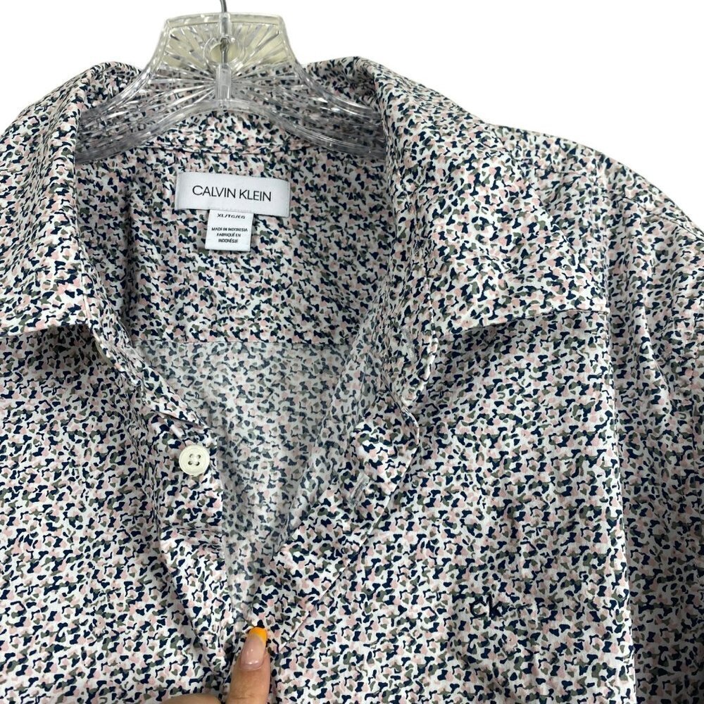 Calvin Klein Mens XL Casual Button Down Shirt Long Sleeve Printed - Picture 8 of 10